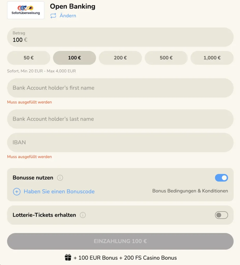 FatFruit Casino Einzahlung
